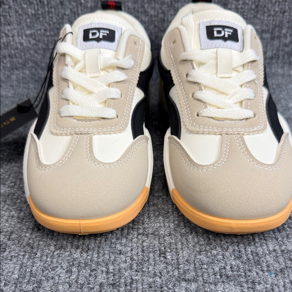 De Florance Cloudea Cream Beige & Black Retro-Style Sneakers Size 5 EU 35 - Picture 2 of 8